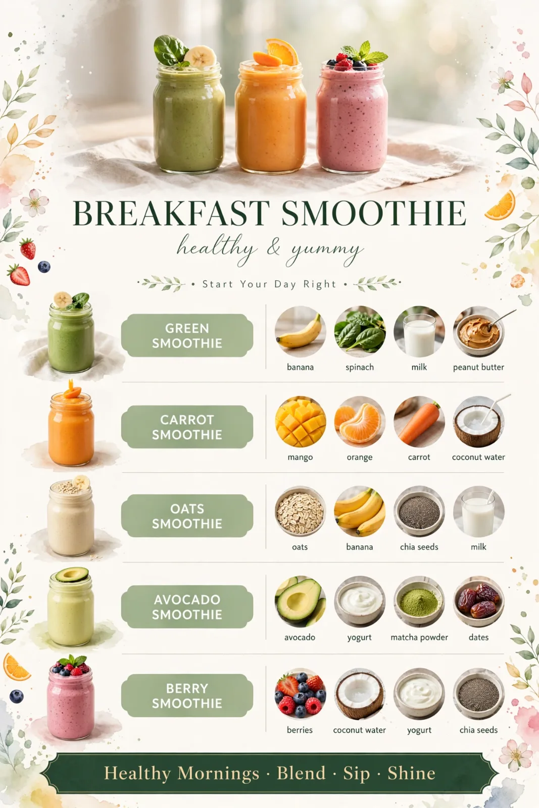 Creamy Banana Oats Breakfast Smoothie