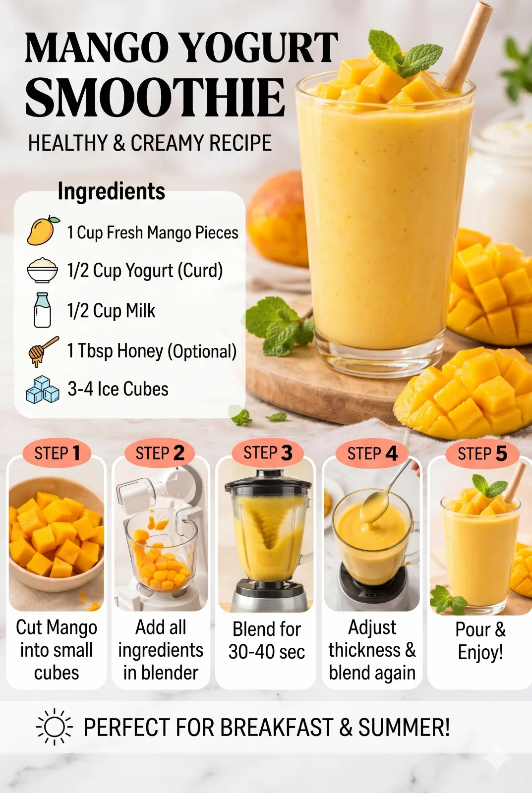 Creamy Mango Yogurt Smoothie